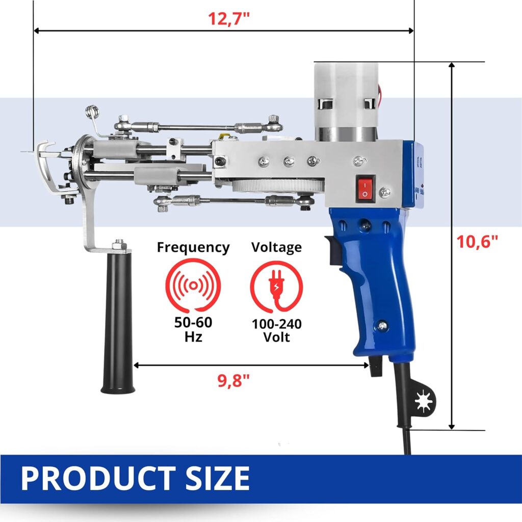 2 in 1 Rug Tufting Gun Machine Cut Pile and Loop Pile High Speed Handheld Rug Carpet Weaving Machine Embroidery Tool Hand Tufting Gun for Handmade DIY