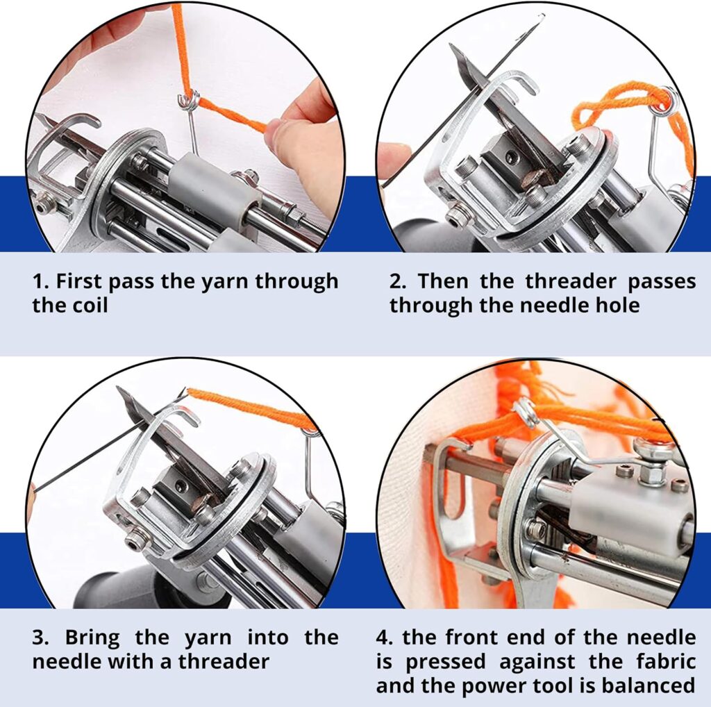 2 in 1 Rug Tufting Gun Machine Cut Pile and Loop Pile High Speed Handheld Rug Carpet Weaving Machine Embroidery Tool Hand Tufting Gun for Handmade DIY