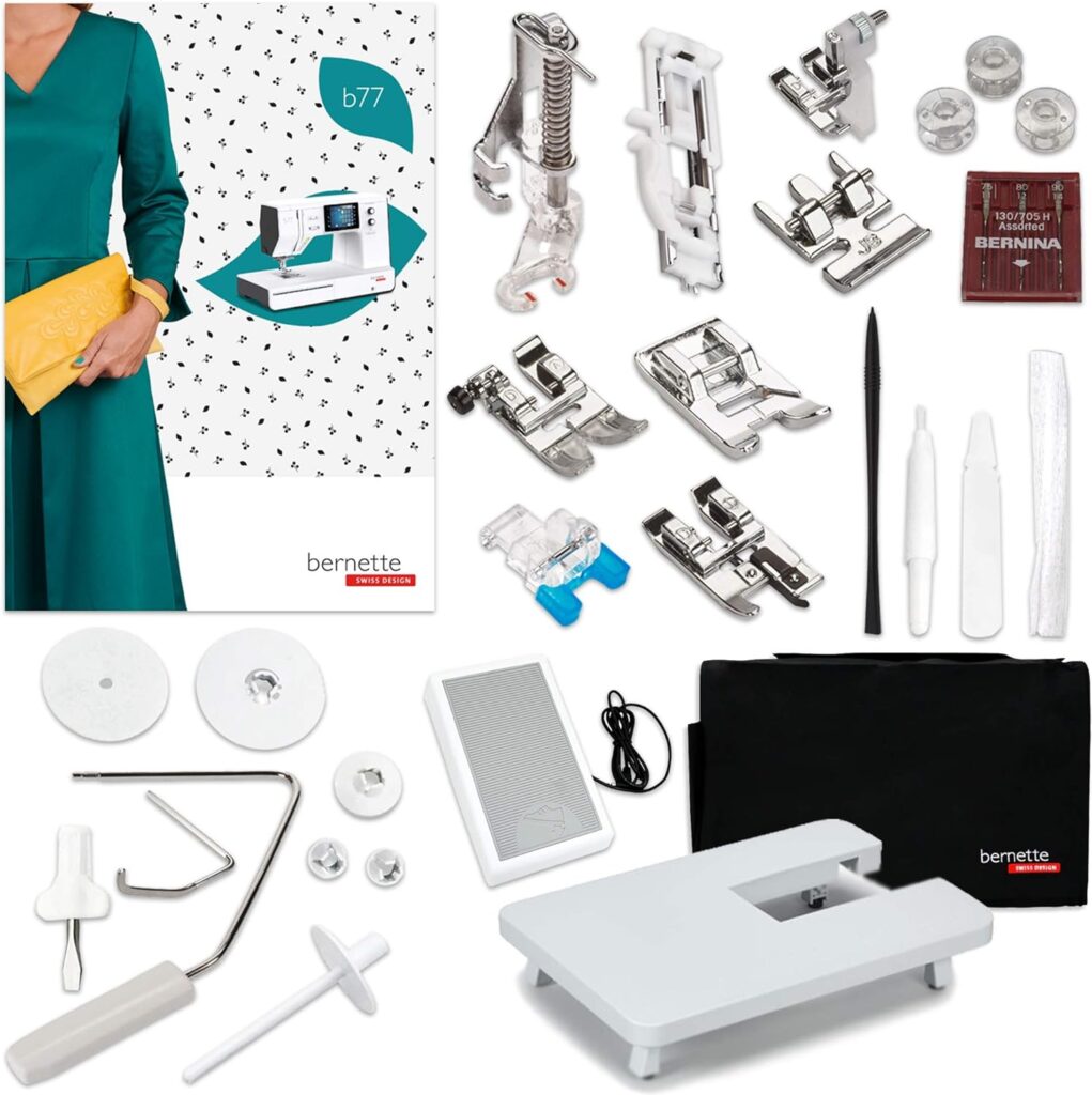 Bernette B77 Deco Sewing  Quilting Machine with Deluxe Embroidery Bundle