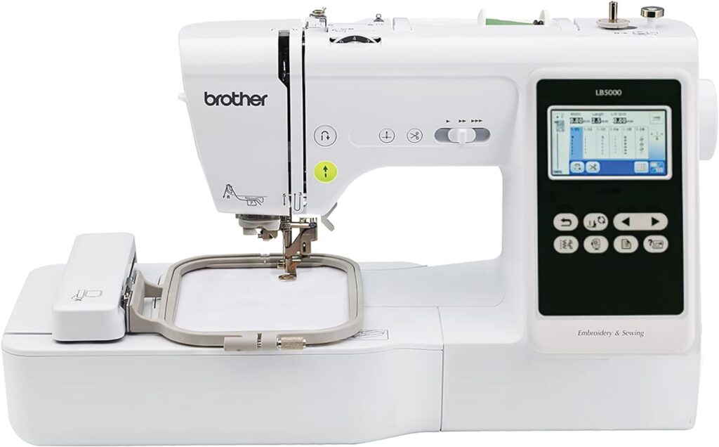 Brother LB5000 Sewing and Embroidery Machine, 80 Built-in Designs, 103 Built-in Stitches, Computerized, 4 x 4 Hoop Area, 3.7 LCD Touchscreen Display, 7 Included Feet