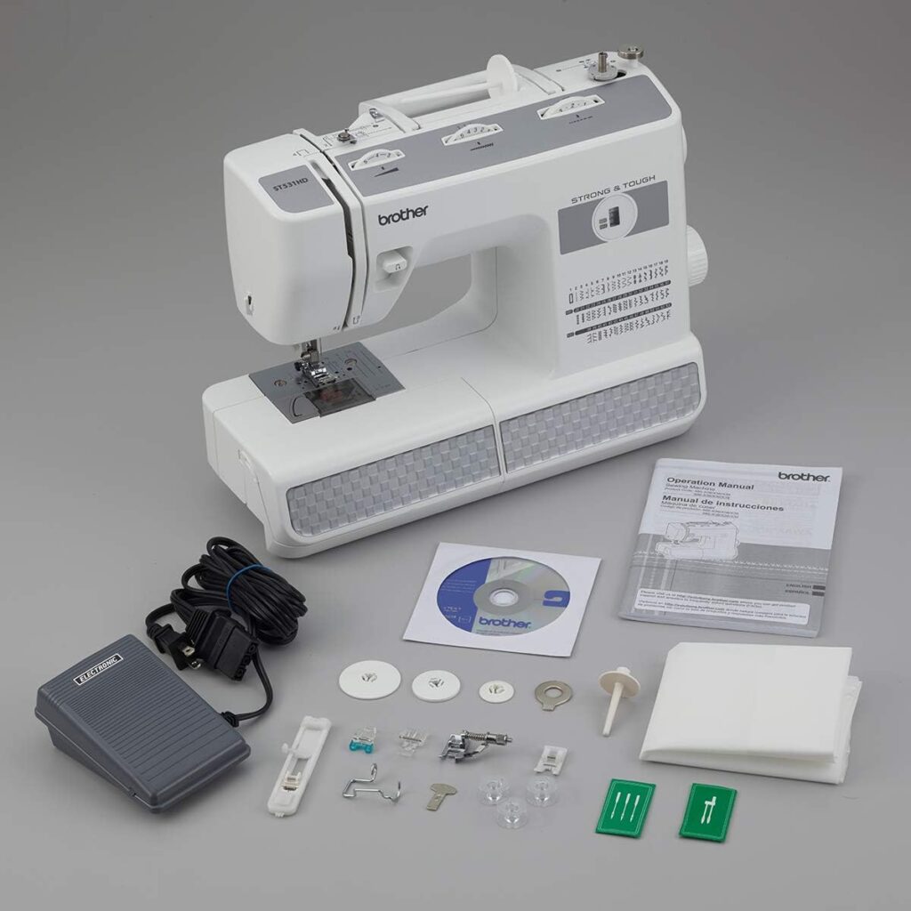 Brother Sewing Machine, ST371HD, 37 Built-in Stitches, 6 Included Sewing Feet, Free Arm Option