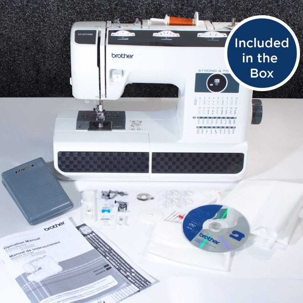 Brother Sewing Machine, ST371HD, 37 Built-in Stitches, 6 Included Sewing Feet, Free Arm Option