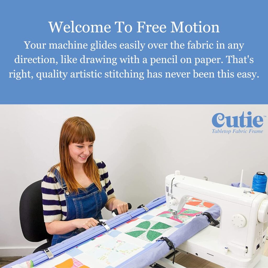 Cutie Tabletop Quilting Frame - Portable Storable Quilting Frame - Quilt Sew  Stitch - Compatible with Most Sewing Machines - Fits On Any Table - Quilting Frame from The Grace Company (Cutie)