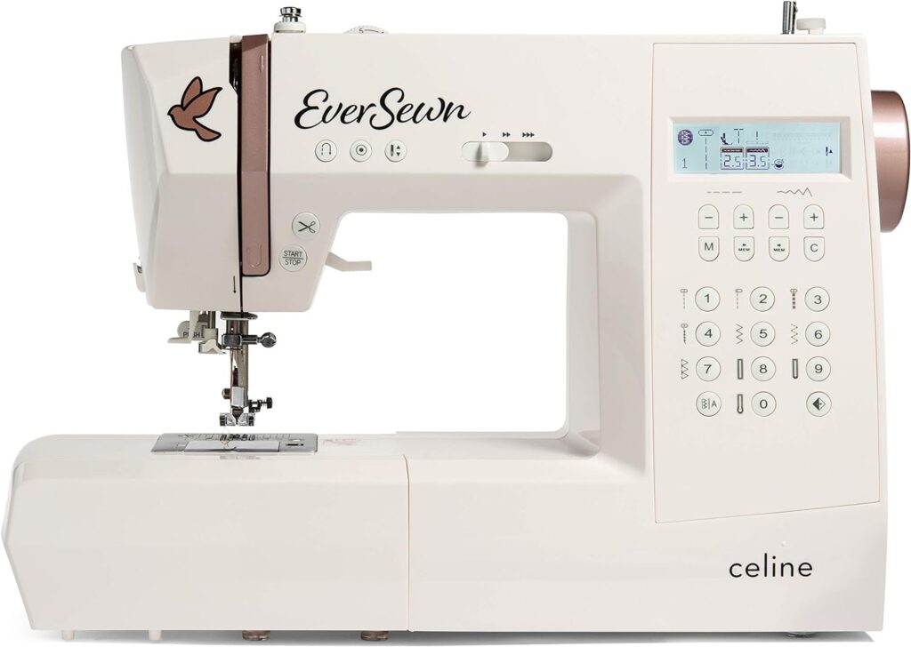 EverSewn Celine Computer-Controlled, 197 Stitch Patterns, 1 Full Alphabets-Perfect for The Creative Sewer and Quilter Sewing and Quilting machine, Blush