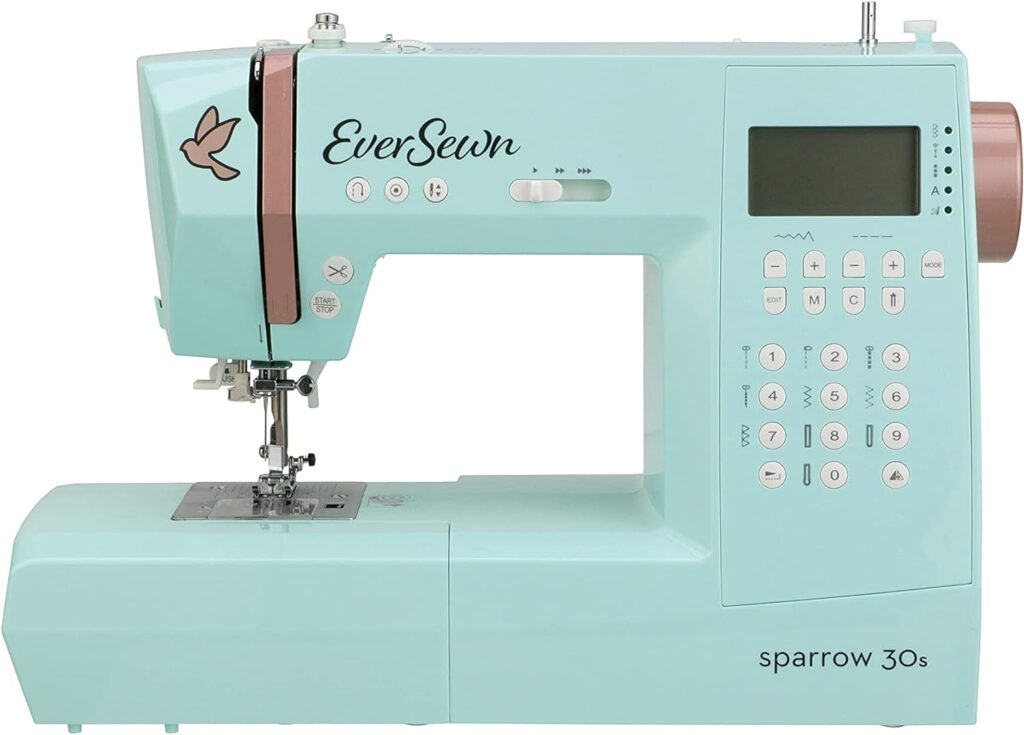 EverSewn Sparrow 30s Sewing Machine : Computer-Controlled, 310 Stitch Patterns, 2 Full Alphabets - Perfect for Sewing and Quilting, Red