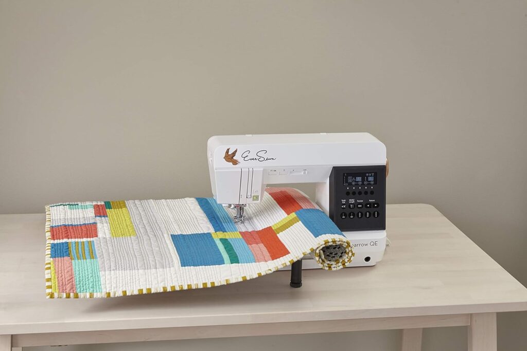 EverSewn Sparrow QE Professional Sewing and Quilting Machine - 8Û Throat - 70 Stitch Patterns - Intuative Control Panel, White
