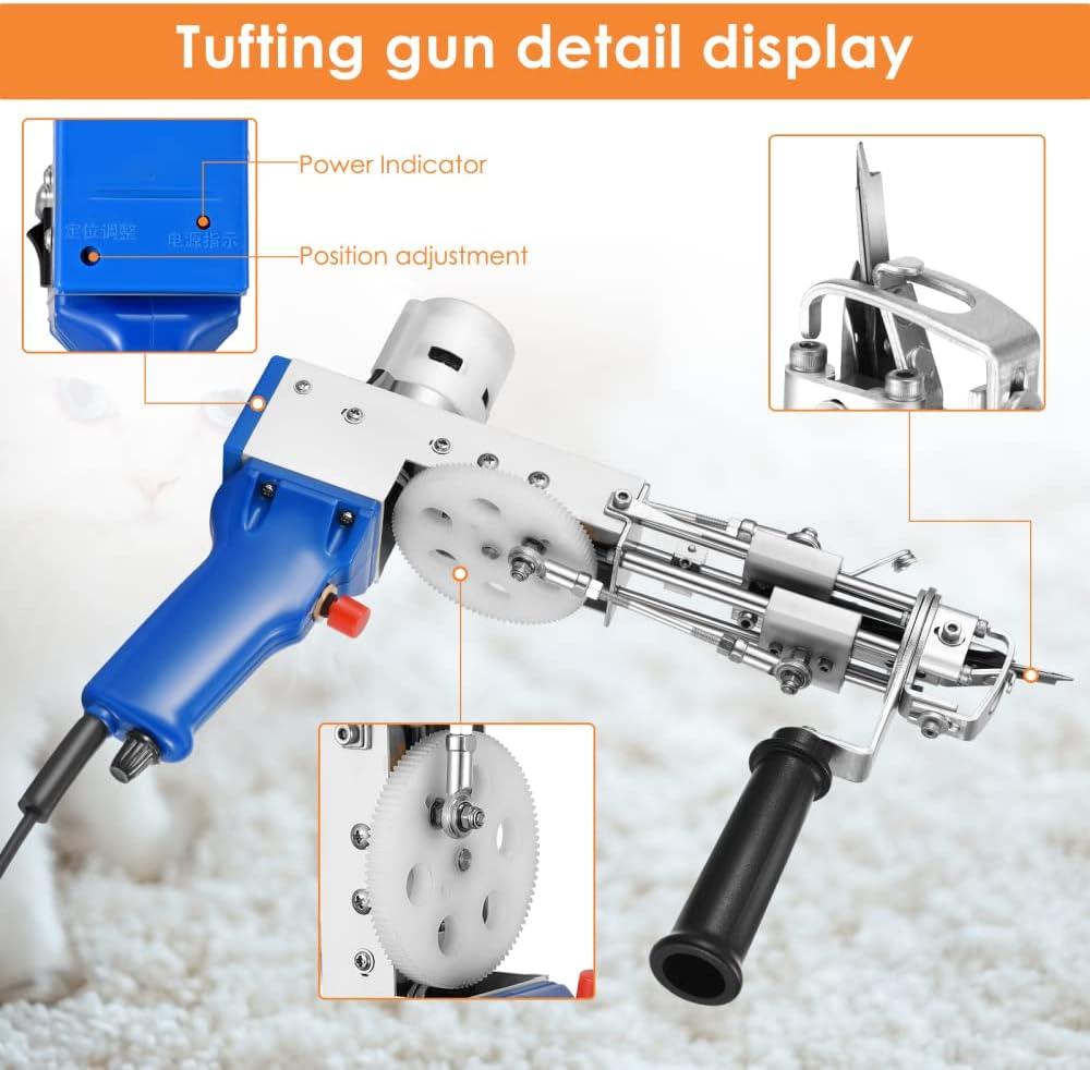 FancyBant Tufting Gun, 2 in 1 Electric Carpet Rug Gun Cut Pile and Loop Pile, Carpet Weaving Knitting Machine