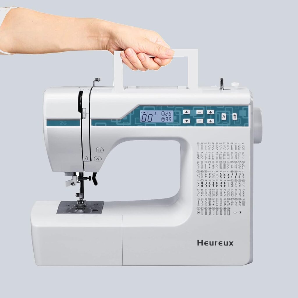Heureux Sewing Machine Computerized and Quilting, 200 Built-in Stitches, LCD Display, Z6 Automatic Needle Threader, Twin Needle