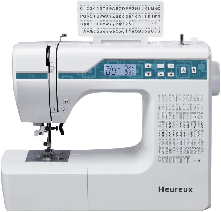 Heureux Sewing Machine Computerized and Quilting, 200 Built-in Stitches, LCD Display, Z6 Automatic Needle Threader, Twin Needle
