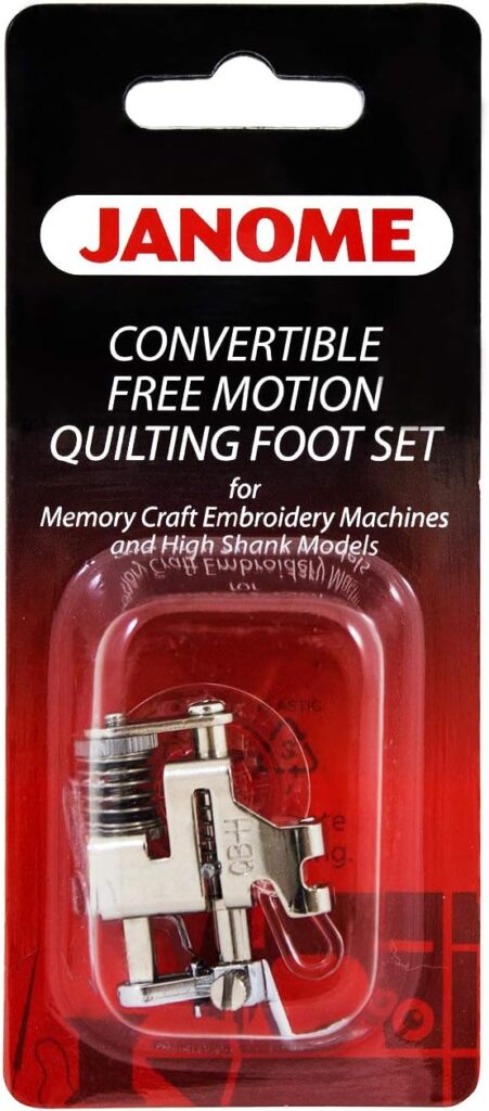 Janome Convertible Free Motion Quilting Foot Set Memory Craft Emb Machines  High Shank Models