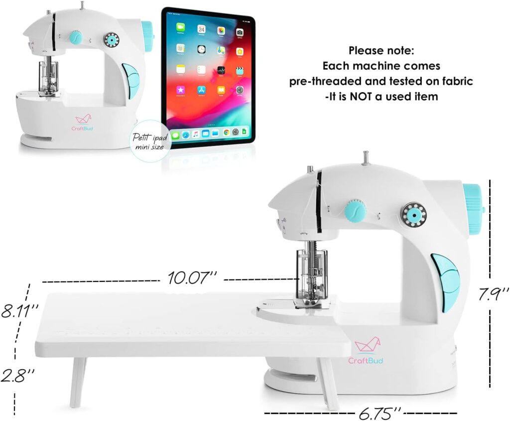 Mini Sewing Machine for Beginners Adult, 122-Piece Portable Sewing Machine, Dual Speed Small Sewing Machine, Adults and Kids Sewing Machine, Travel Beginner Sewing Machines with Sewing Kit and Book