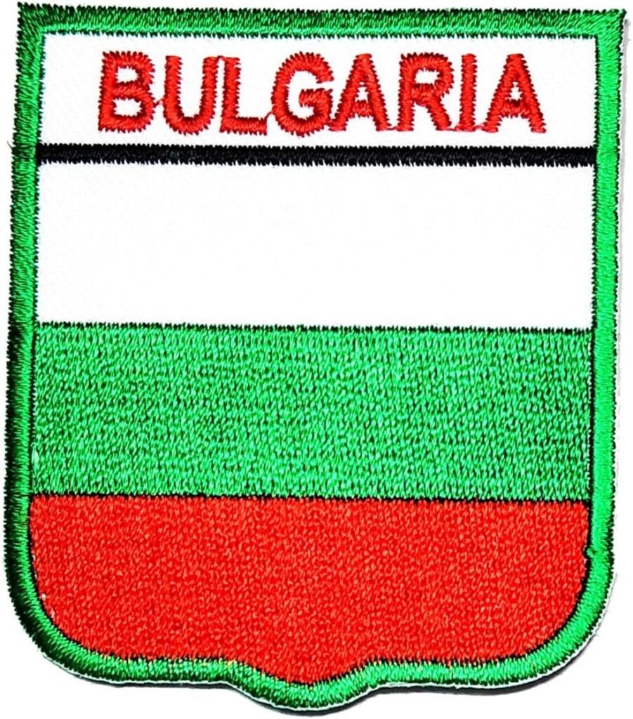 Nipitshop Patches Bulgaria Country Flag Patch Vest Jacket Biker Patch National Country Flag Symbol DIY Iron on Patch Jacket T-Shirt Sew Iron on Patch Badge Embroidery