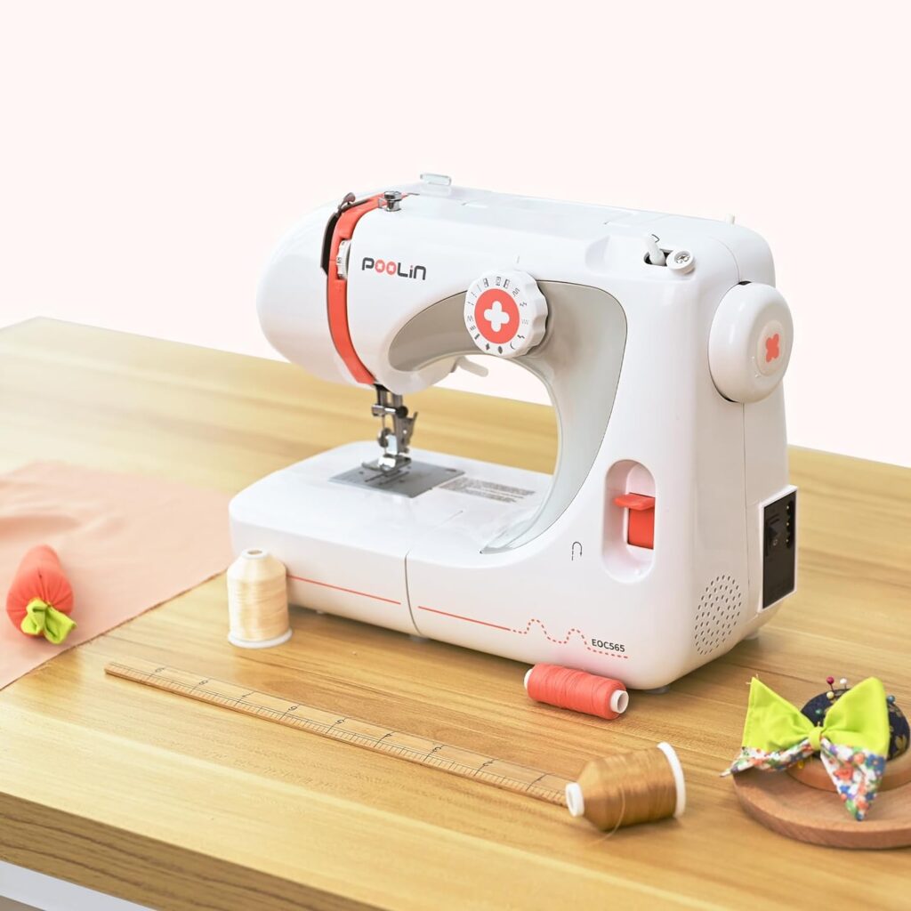 Poolin Basic Sewing Machine for Children - 27 Stitch Applications with Multiple Accessories Include Video Tutorials  Quick Guide  Instruction Manual, EOC565