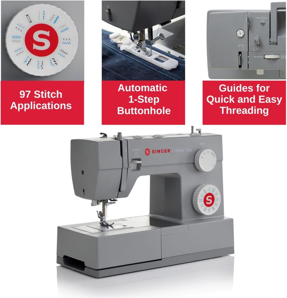 SINGER | 4423 Heavy Duty Sewing Machine With Included Accessory Kit, 97 Stitch Applications, Simple, Easy To Use  Great for Beginners