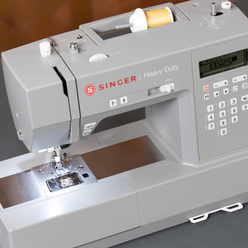 SINGER | HD6700 Electronic Heavy Duty Sewing Machine with 411 Stitch Applications - Sewing Made Easy, Large, Gray