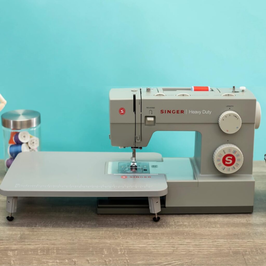 SINGER | Heavy Duty Holiday Bundle - 4452 Heavy Duty Sewing Machine with Bonus Extension Table for Larger Projects, Packed with Specialty Accessories , 15.5 x 6.25 x 12