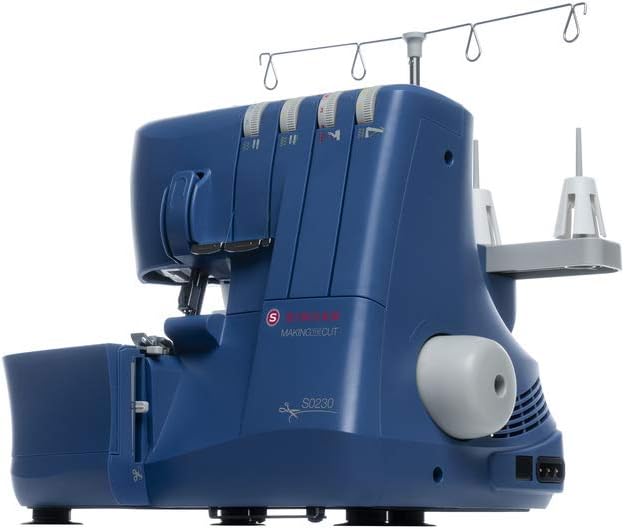 SINGER | S0230 Serger Overlock Machine With Included Accessory Kit - Heavy Duty Frame - 1300 Stitches Per Min - 4 Thread - Differential Feed - Making The Cut Edition , Blue