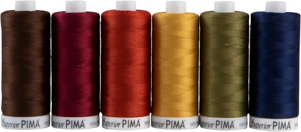 Superior Threads PIMA 50 wt Cotton Sewing Thread Set 1200 Yard Spool 6-Pack (Neutrals)
