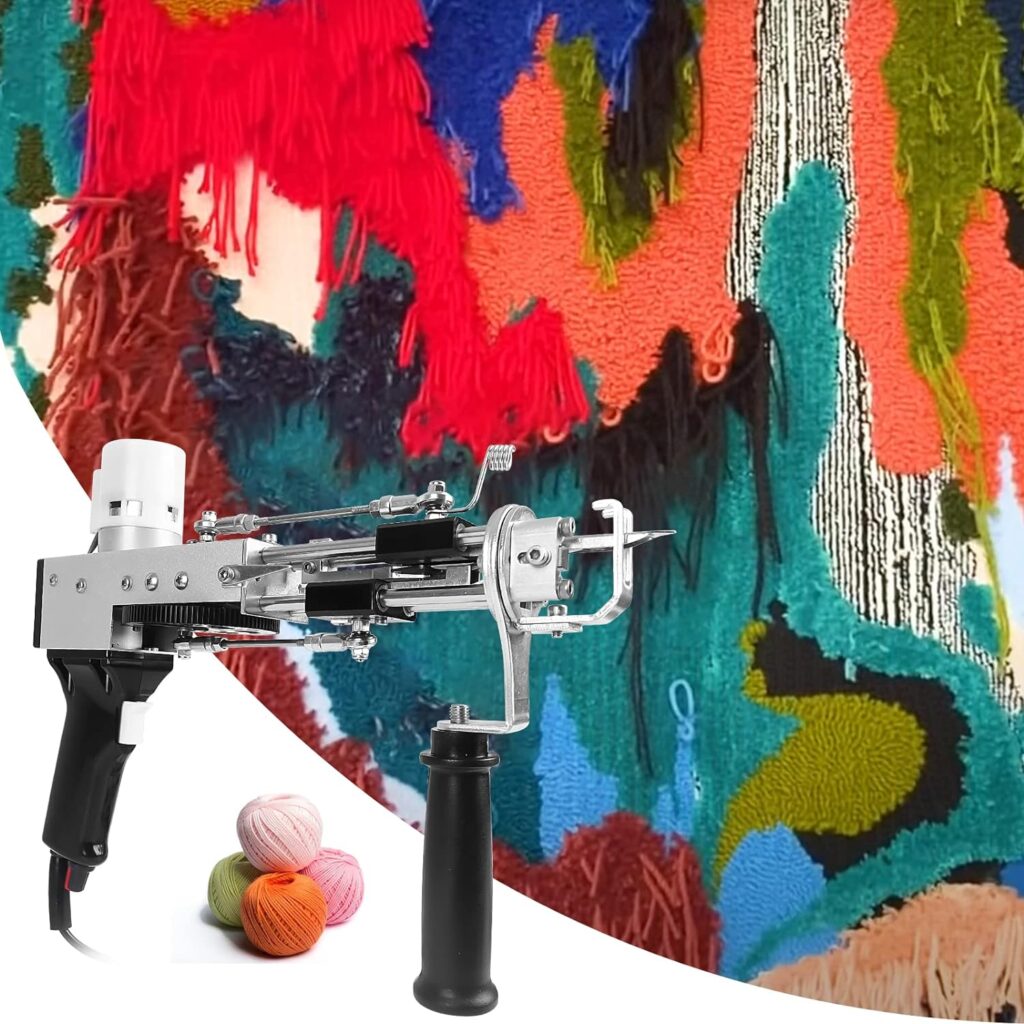 Tufting Gun 2 in 1 Cut Pile Rug Gun Electric Carpet Weaving Gun Handheld Flocking Machine for Quick Cut/Loop Pile (Black)