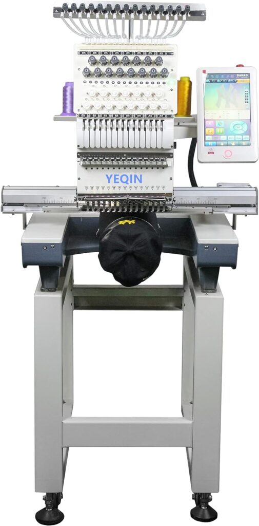 YQ-1501 Automatic Single 15 Needle Computer Embroidery Machine Flat Embroidered Hat Embroidery Clothing Embroidery Customize Embroidery Machine