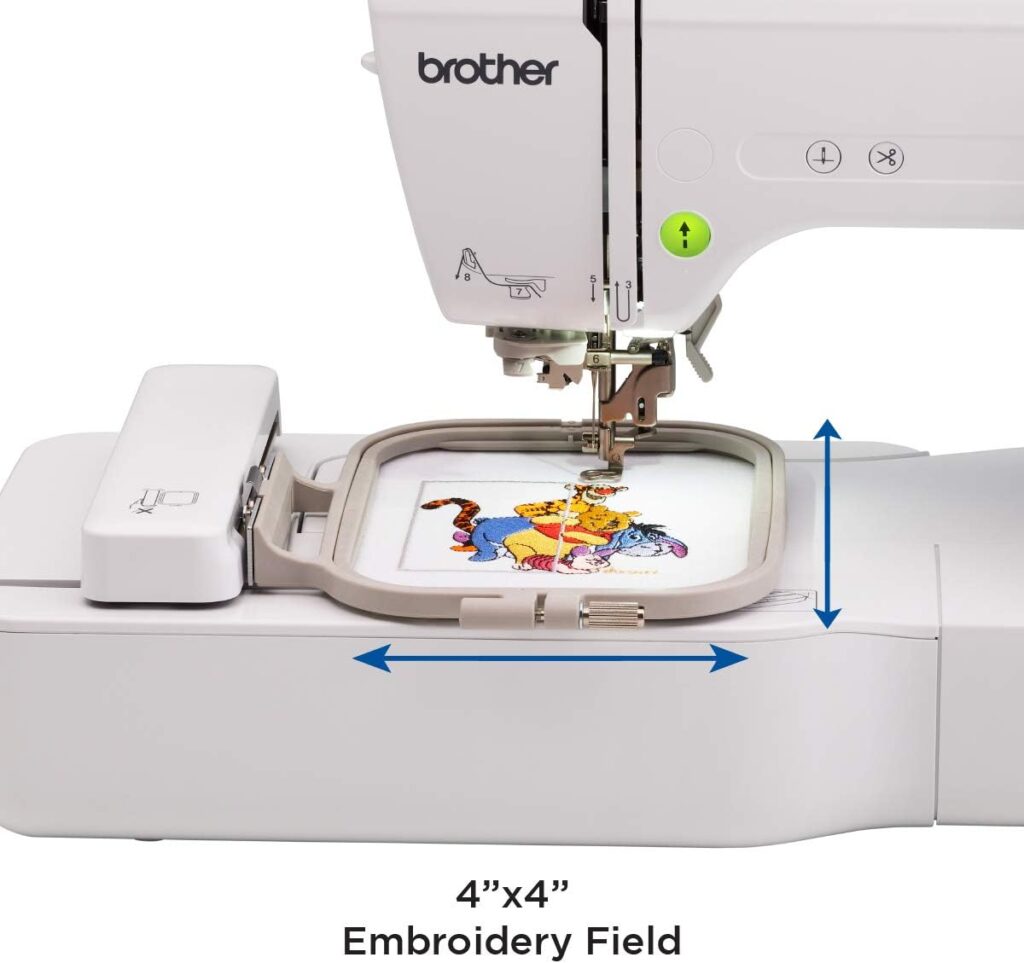 Brother Embroidery Machine, PE550D, 125 Built-in Designs including 45 Disney Designs, 9 Font Styles, 4 x 4 Embroidery Area, Large 3.2 LCD Touchscreen, USB Port